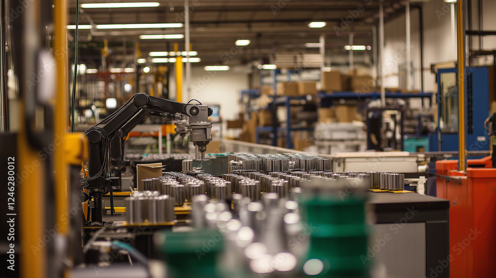 Automated Production Line for Metal Cylinders in a Warehouse Setting Automated Production Line for Metal Cylinders in a Warehouse Setting