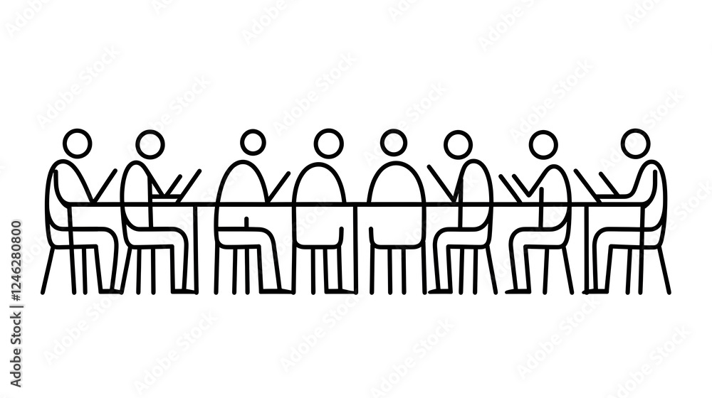 Set of minimalist line art icons representing the concepts of teamwork financial discussions and goal setting The icons convey a sense of achieving success in a clean modern design Set of minimalist line art icons representing the concepts of teamwork financial discussions and goal setting The icons convey a sense of achieving success in a clean modern design