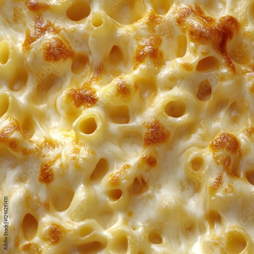 Extra cheesy mac and cheese with layers of gooey, melted cheddar, hyper-realistic textures, food macro
 photo