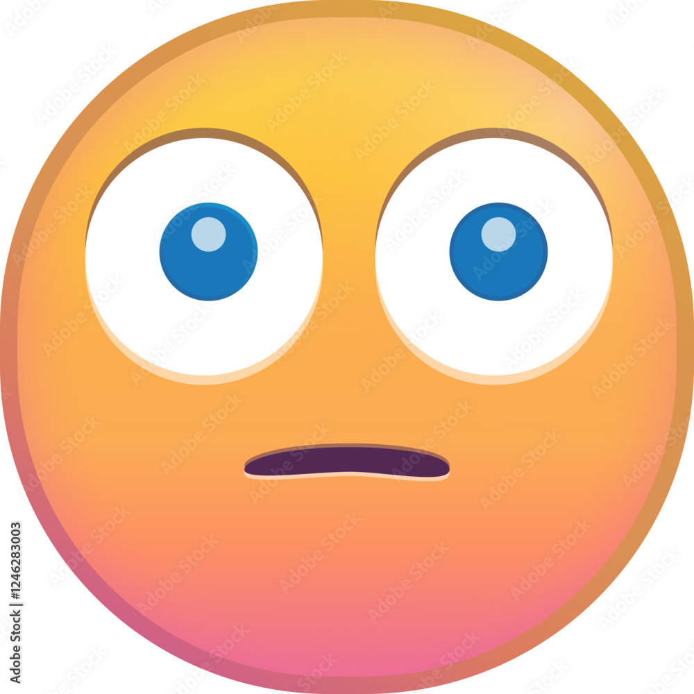 Surprised emoji with wide eyes and a small mouth expression. Surprised emoji with wide eyes and a small mouth expression.