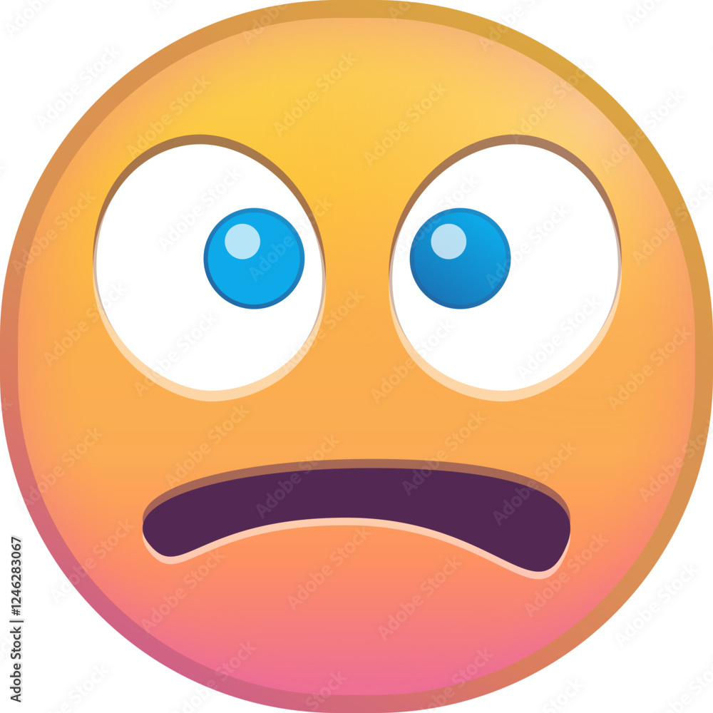 Colorful shocked emoji with wide eyes and open mouth expression. Colorful shocked emoji with wide eyes and open mouth expression.
