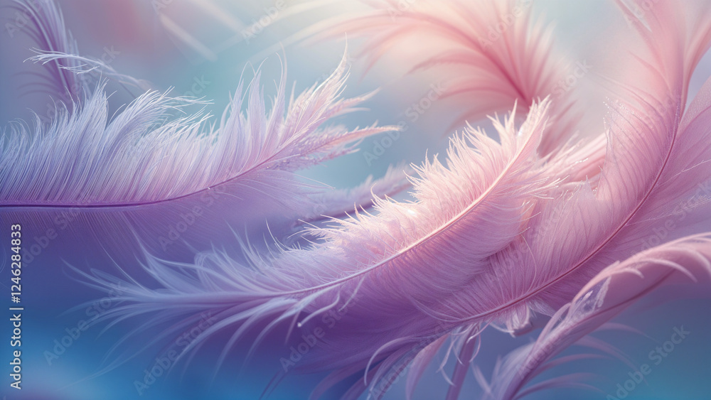 Fototapeta premium Soft pink and white feathers