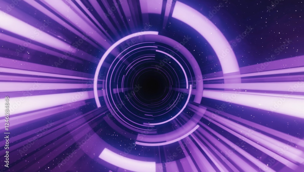 Purple Light Tunnel, Space Travel, Futuristic Background, Sci-Fi Design Purple Light Tunnel, Space Travel, Futuristic Background, Sci-Fi Design
