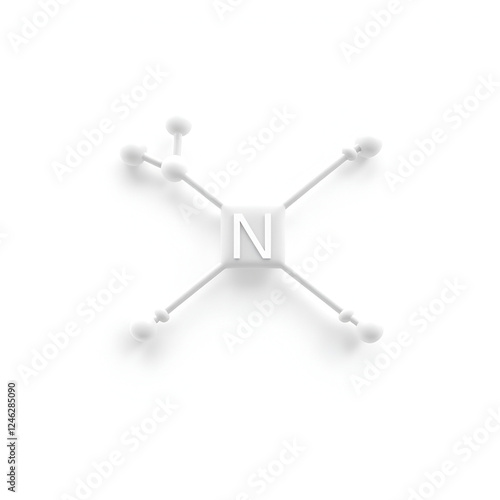 3D image of quinoline skeletal formula - molecular chemical structure of benzopyridine isolated on white background, photo