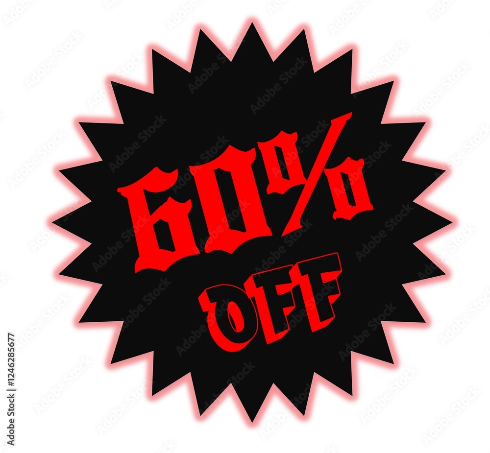 Fototapeta premium 60% discount tag for certain items