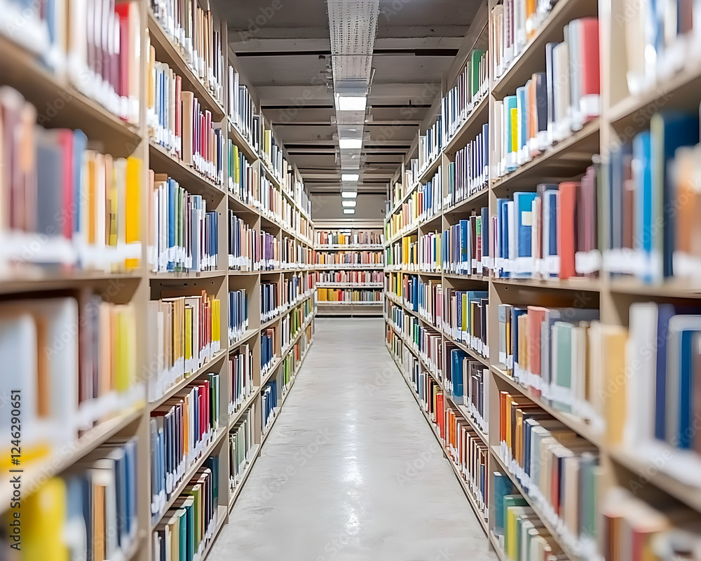 Serene library aisle with countless books lining shelves, offering a sense of calm and knowledge. Perfect for education, learning, or research concepts. Serene library aisle with countless books lining shelves, offering a sense of calm and knowledge. Perfect for education, learning, or research concepts.