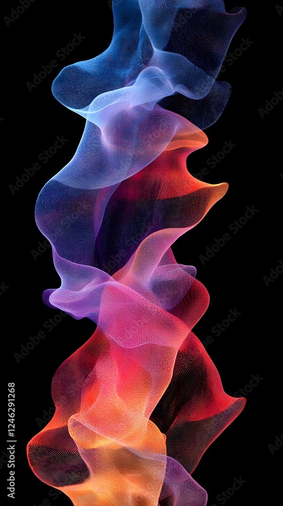 3d digital art, black background, colorful smoke swirls
3d digital art, black background, colorful smoke swirls