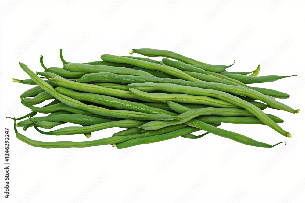 Fresh Green Beans Pile on White Background Healthy Vegetarian Food Ingredient Close Up Fresh Green Beans Pile on White Background Healthy Vegetarian Food Ingredient Close Up