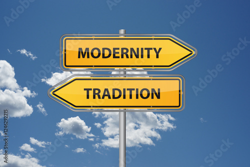 The debate between Modernity and Tradition represents a significant dual path in signage photo