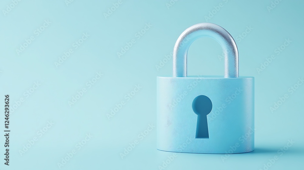 Blue Padlock on a Soft Blue Background Symbolizing Security and Protection in Digital or Physical Spaces Blue Padlock on a Soft Blue Background Symbolizing Security and Protection in Digital or Physical Spaces