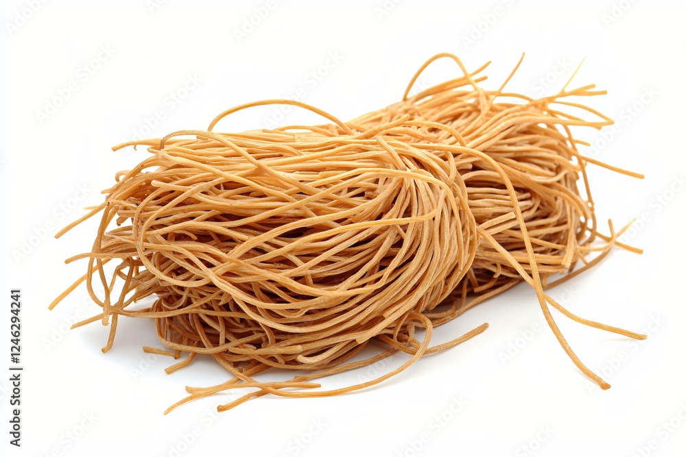 Pile of Delicious Egg Noodles on White Background Ready to be Cooked for Asian Cuisine Pile of Delicious Egg Noodles on White Background Ready to be Cooked for Asian Cuisine