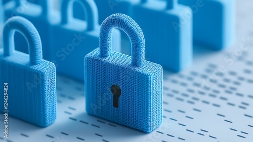 Wallpaper Mural Blue Security Locks on Digital Background, Concept of Data Protection and Privacy in Technology Environment Torontodigital.ca