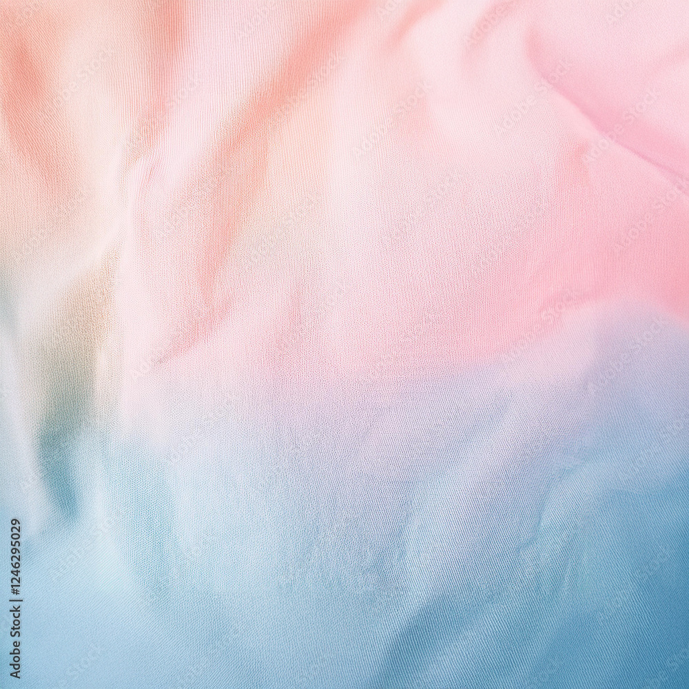 Fototapeta premium Subtle Soft Pastel Rainbow Random Color Mixed Colour Pleated Wrinkle Cotton Fabric Cosmetics Cosmetic Products Makeup Fashion Texture 3D Background Screen