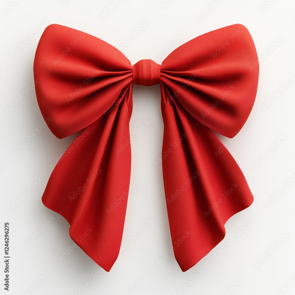 Red bow, isolated, white background, gift wrap, decoration Red bow, isolated, white background, gift wrap, decoration