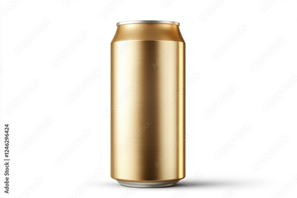 Gold aluminum can of soda isolated on a white background. Front view. Recycle metal can mock-up, template. Beer, carbonated water, energy drinks can. Recycling. Closeup view. One golden beverage can Gold aluminum can of soda isolated on a white background. Front view. Recycle metal can mock-up, template. Beer, carbonated water, energy drinks can. Recycling. Closeup view. One golden beverage can