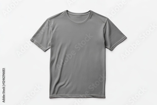 Gray t-shirt mockup in raw style and design showcasing versatility for casual wear and branding opportunities photo