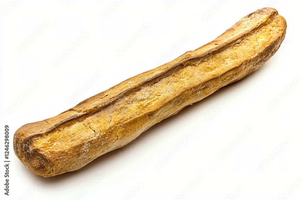 Freshly Baked Rustic Bread Loaf on White Background Aromatic Crusty Baguette for Gourmet Freshly Baked Rustic Bread Loaf on White Background Aromatic Crusty Baguette for Gourmet