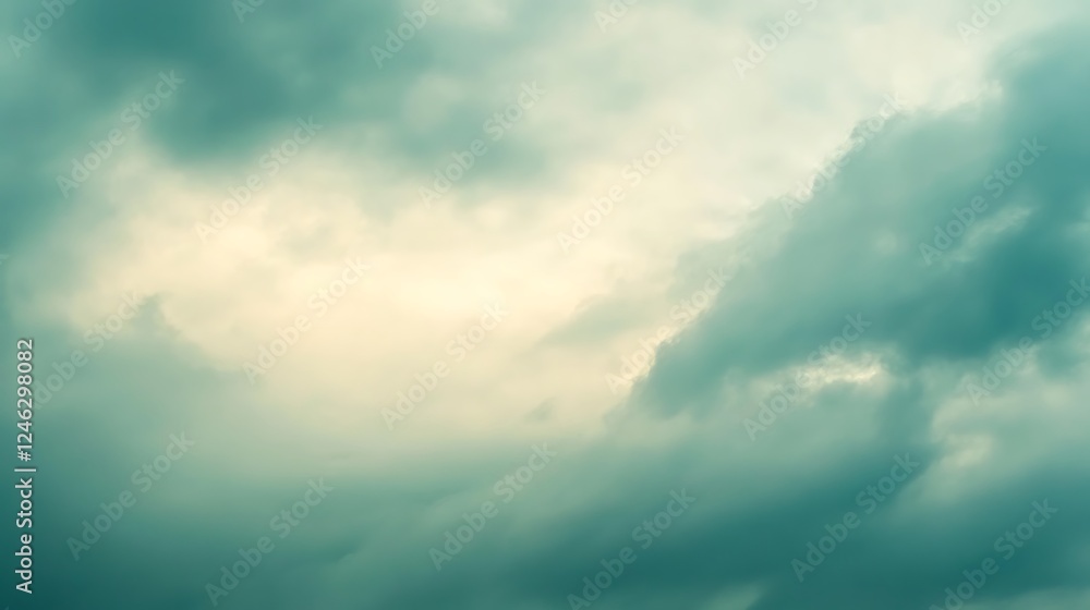 Fototapeta premium Cloudy sky, light breaks through. Background design