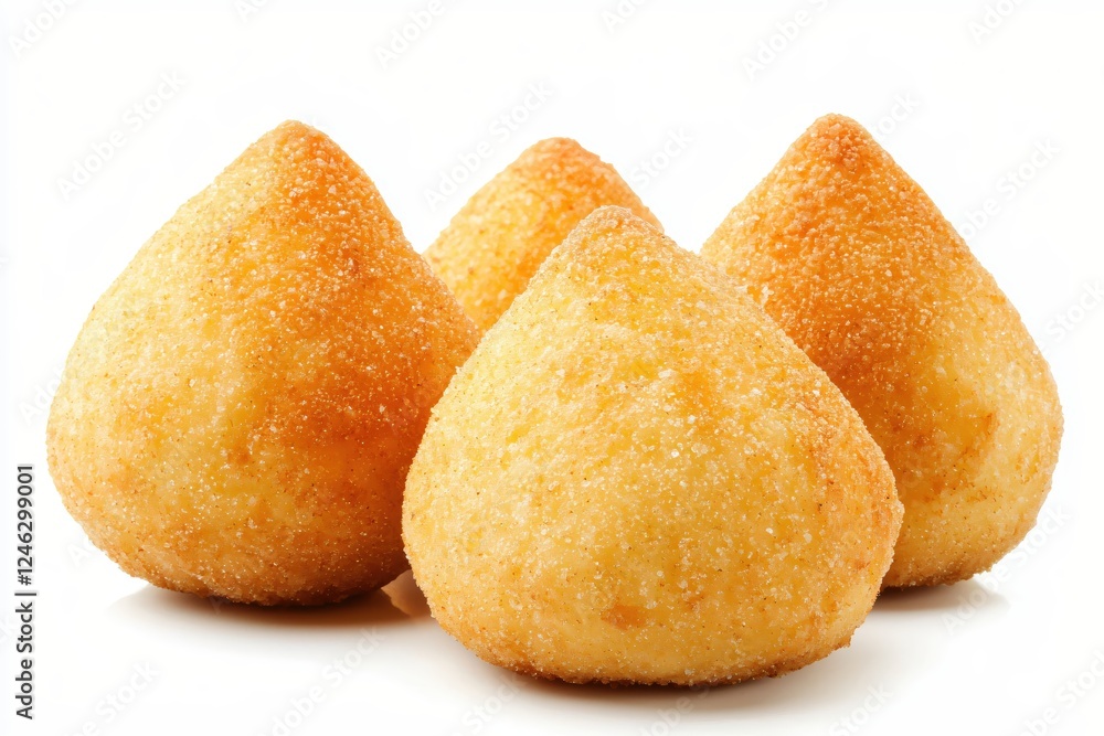 Delicious Brazilian Coxinha Appetizers Crispy Fried Chicken Snack on White Background Studio Shot Delicious Brazilian Coxinha Appetizers Crispy Fried Chicken Snack on White Background Studio Shot