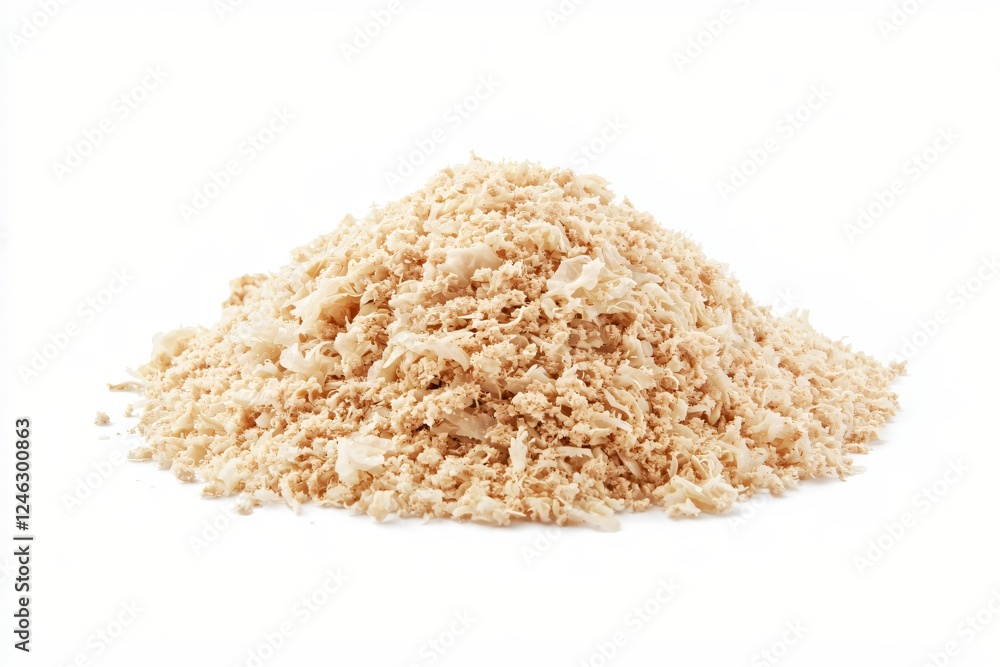 Pile of Dried Coconut Flakes on White Background Food Ingredient for Baking and Cooking Pile of Dried Coconut Flakes on White Background Food Ingredient for Baking and Cooking