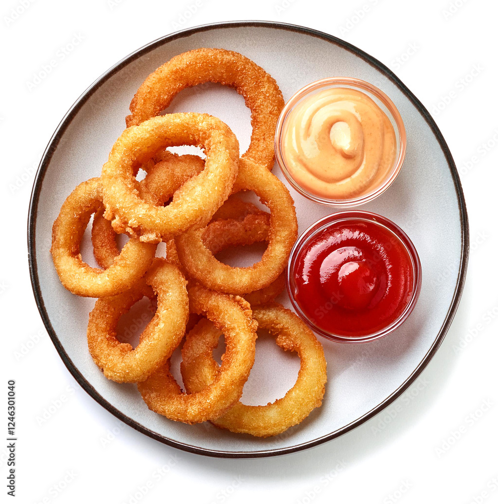 オニオンリングとケチャップ。白背景。(fried onion rings and ketchup on white background.)
オニオンリングとケチャップ。白背景。(fried onion rings and ketchup on white background.)