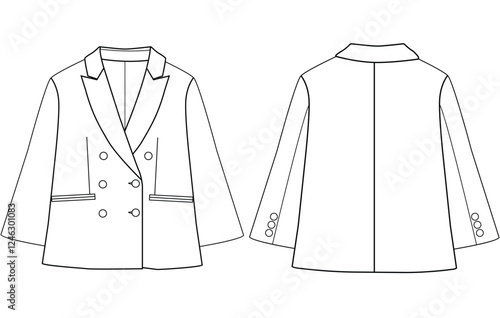 Infant kids boy double-breasted blazer vector design illustration design