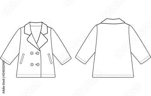 Infant kids boy double-breasted blazer vector design illustration design