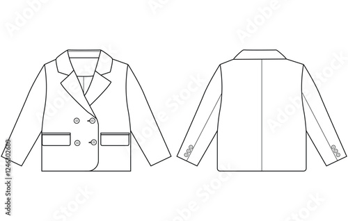 Infant kids boy double-breasted blazer vector design illustration design