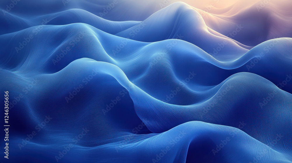 Obraz premium Blue backgrounds with soft ripple effects evoking the calm of still water