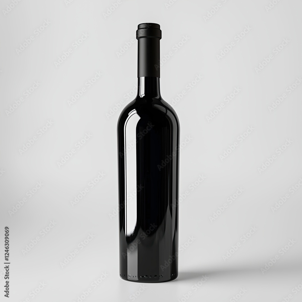 Black Wine Bottle on White Background Black Wine Bottle on White Background