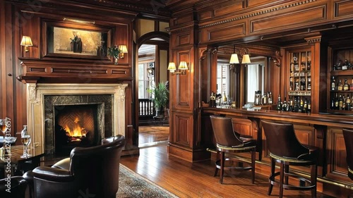 Wallpaper Mural Luxurious Wooden Bar and Lounge Interior Design Torontodigital.ca