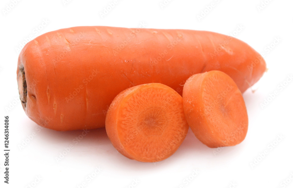 There are carrots on a white background - stock photo
There are carrots on a white background - stock photo