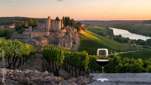 Chateauneuf Du Pape with Sunset 