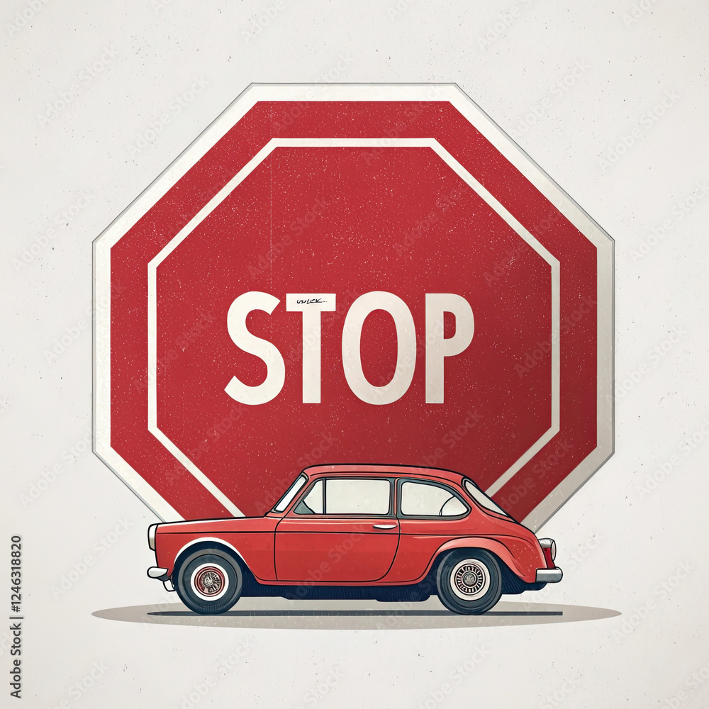 Fototapeta premium stop road sign