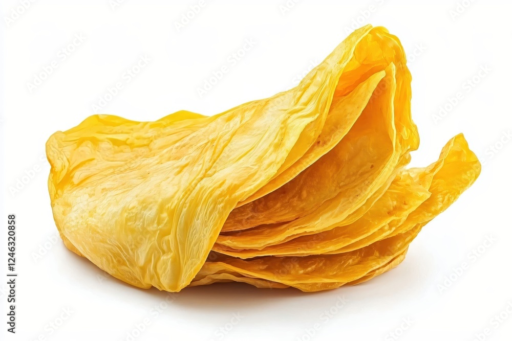 Stack of Dried Bean Curd Sheets on White Background Delicious and Versatile Ingredient Stack of Dried Bean Curd Sheets on White Background Delicious and Versatile Ingredient