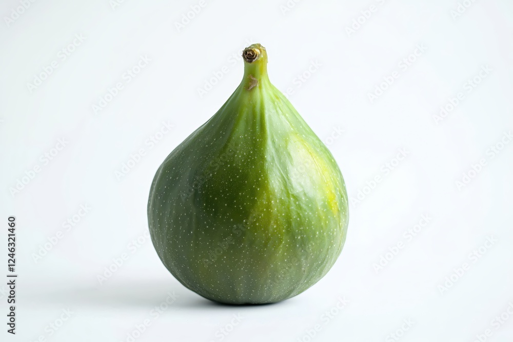 Fresh green fig on white background a simple still life of a healthy fruit for nutrition Fresh green fig on white background a simple still life of a healthy fruit for nutrition