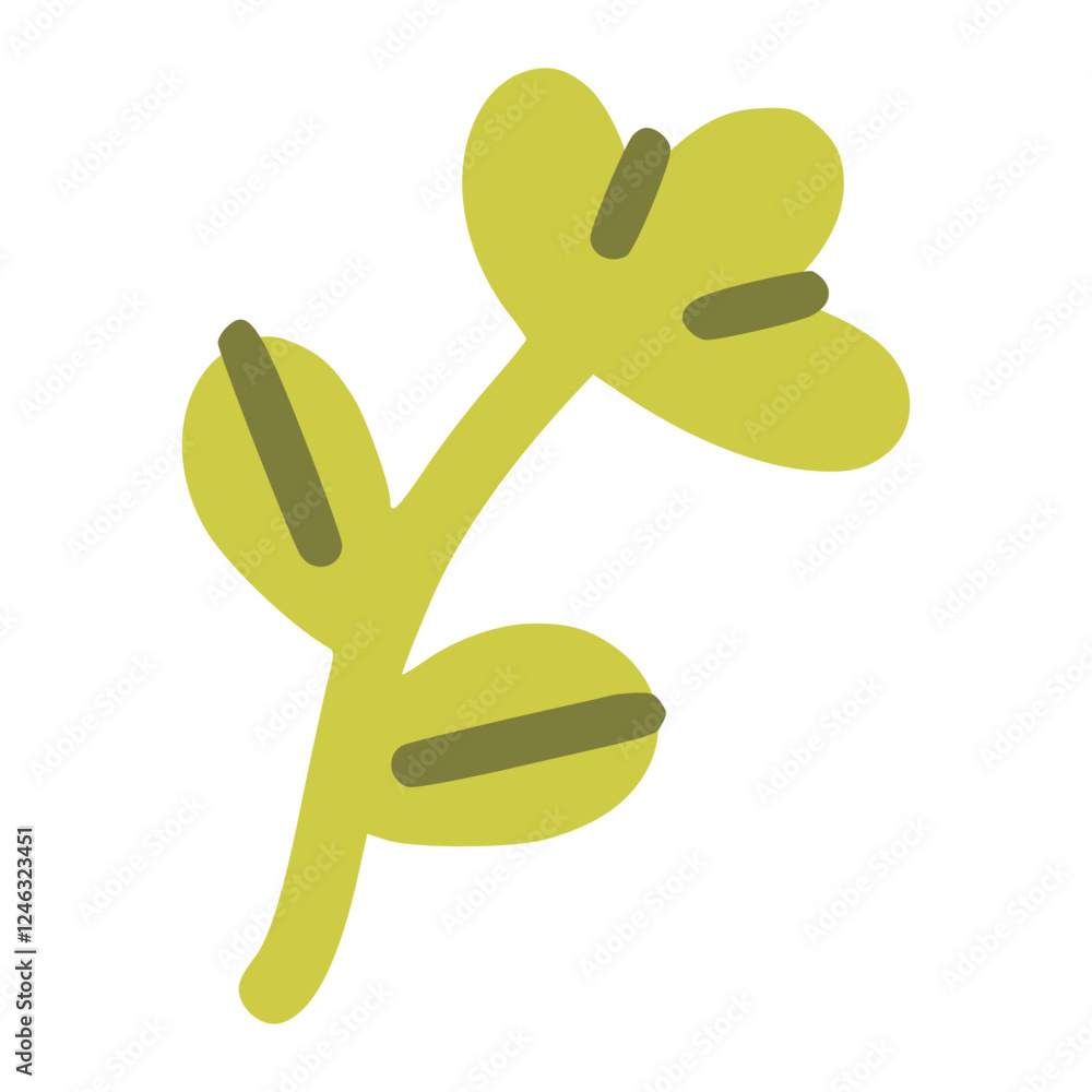 Fototapeta premium Little green flower with children style