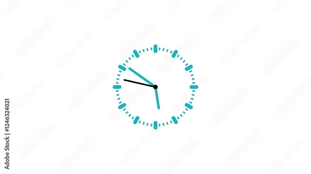 Circle simple counting down clock isolated, Clock animation without rim on white background Circle simple counting down clock isolated, Clock animation without rim on white background