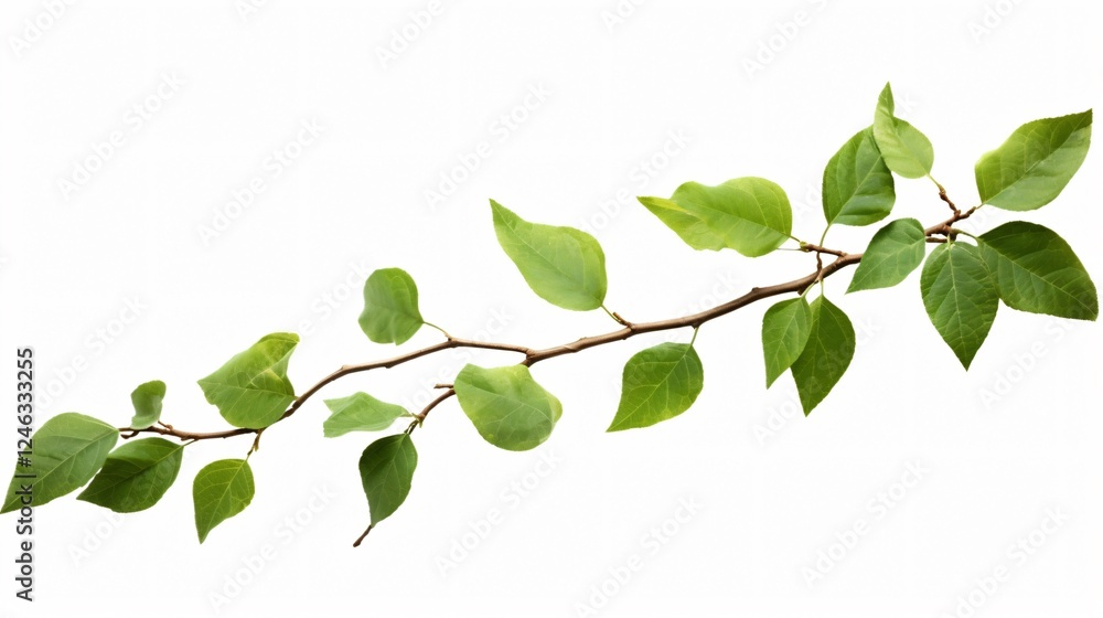 Detailed Close-up of Branch with Leaves Featuring Intricate Texture, Veins, and Cells Detailed Close-up of Branch with Leaves Featuring Intricate Texture, Veins, and Cells
