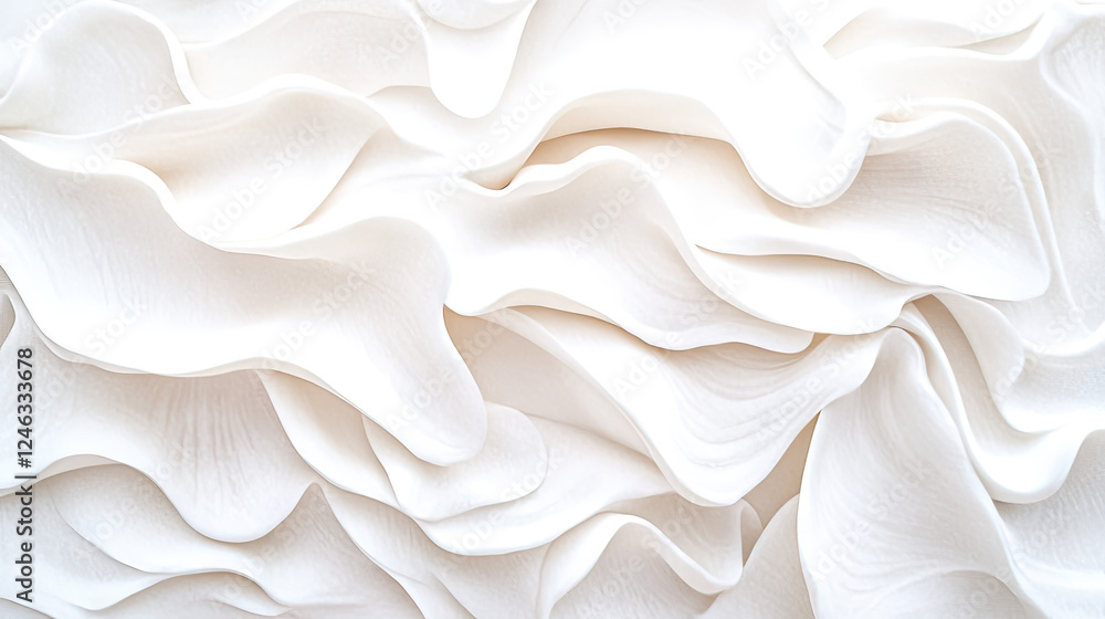 Fototapeta premium Delicate White Textured Waves, a Seamless Abstract Background