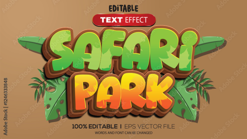 Fototapeta premium 3d text effect jungle theme