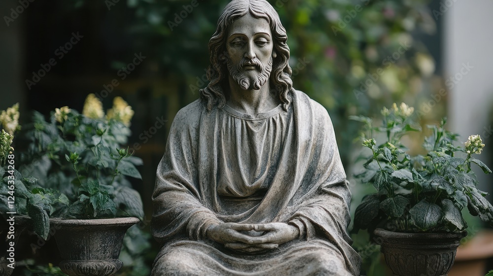 statue of jesus christ on white background with copy space statue of jesus christ on white background with copy space