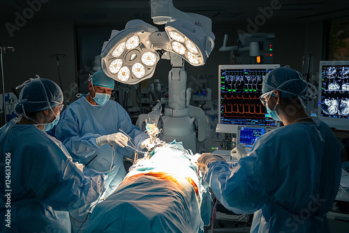 Robotic surgical system in action photo