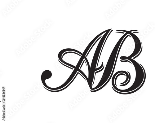 AB Logo style shape, AB monogarm logo.