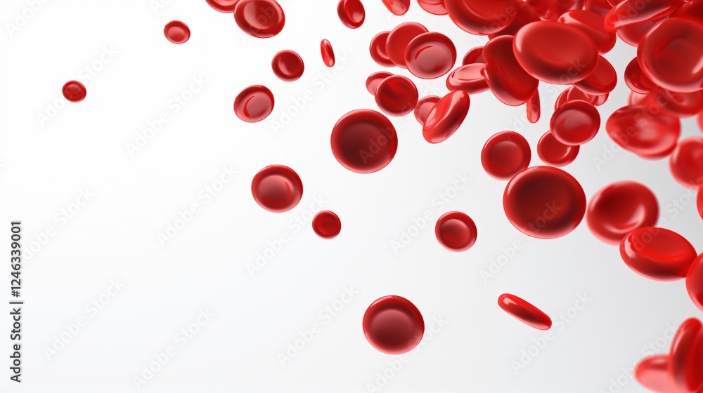 High-Quality 3D Illustration of Human Red Blood Cells for Medical Presentations High-Quality 3D Illustration of Human Red Blood Cells for Medical Presentations