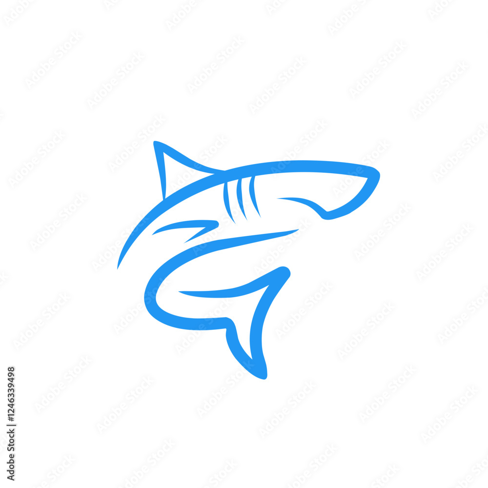 Obraz premium shark logo design