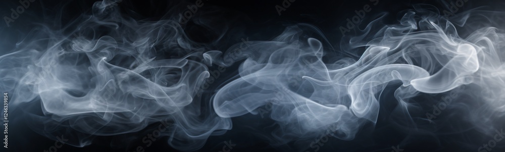 Fototapeta premium Professional Abstract White Smoke Texture on Black Background for Designers