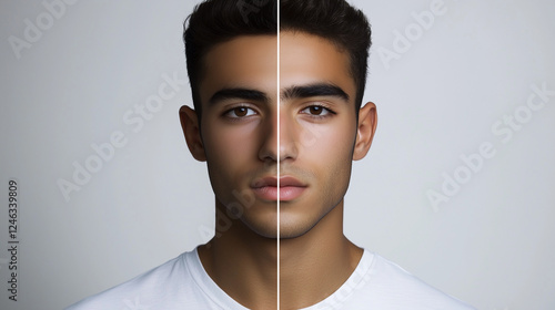 Young man close-up Texas Jaw Treatment before and after