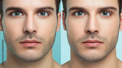 close-up portrait of young identical twin 