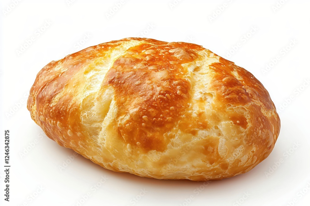 Golden Brown Crusty Bread Loaf Freshly Baked on White Background Perfect for Food Photography Golden Brown Crusty Bread Loaf Freshly Baked on White Background Perfect for Food Photography